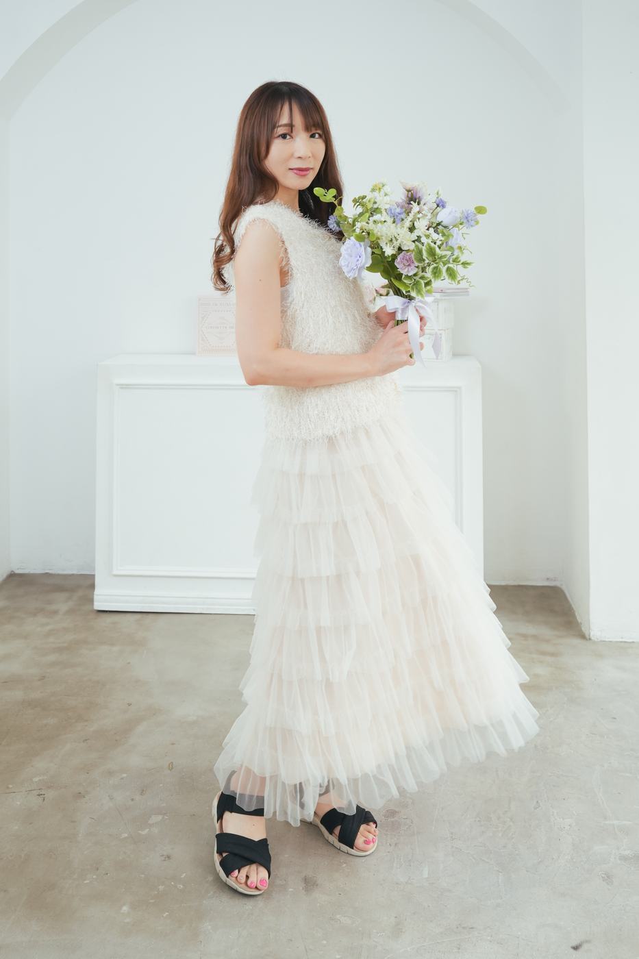 白いドレスのポートレート